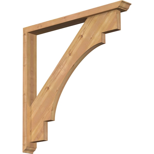 Ekena Millwork Merced Traditional Smooth Bracket w/ Offset Brace, Western Red Cedar, 3 1/2"W x 32"D x 32"H BKT0402X32X32MRC01SWR - main